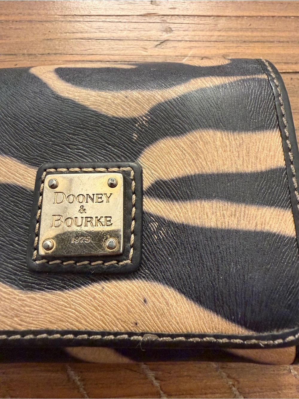 Dooney & Bourke Zebra Print Trifold Wallet - Picture 8 of 9
